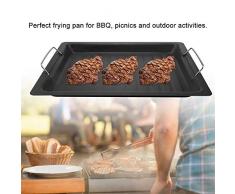 Placa De Barbacoa Acero Inoxidable Sartén No Pegajosa Placa De Parrilla Portátil Plancha Pan Clásico Panqueque