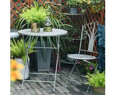 XMZDDZ Antiguo Jardín Mesas Y Sillas Bistro Yarda Patio Al Aire Libre Jardín Resistente Al Clima Plegable Sillas De Mesa,Hierro Conjunto De Muebles Silla Plegable Mesa