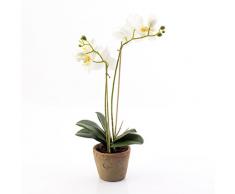 Orquídea Phalaenopsis MINA en maceta, dos ramas, blanco, 45 cm - Planta artificial / Orquídea sintética - artplants