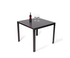 Vanage Mesa de Jard/ín con Polywood Balc/ón y Terraza Mesa de Aluminio Grande; Peque/ña; Gris Negro