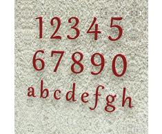 Número de casa no 8 - Fuente: De estilo clásico - Altura: 20 - 30 cm - varios coloures a elegir, RAL 3001 signalrot (rot) glänzend, 20 cm