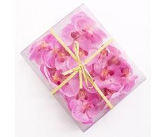 artplants.de Mini Flores de orquídea phalaenopsis, Rosa, 18 Unidades en la Caja - Flores Artificiales - Flores Decorativas