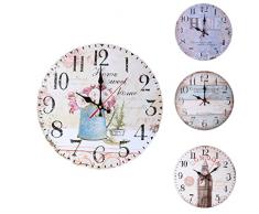ZJL220 Home Garden Room Decoración Antigua Relojes de Pared Decoración Reloj Shabby Chic Cocina