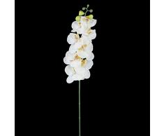 Planta de orquidea de simulacion - SODIAL(R) 1 pieza Decoracion de casa Planta de simulacion Flor orquidea mariposa artificial - Blanco