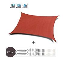 XXJF Vela De Sombra De Sombra Toldo Protección Rayos UV Toldo Vela PES , Resistente Desgarro Y,protección para Jardín Patio Piscinas Exteriores Jardín (Color : Orange Red, tamaño : 3x5.5m)