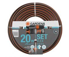 Gardena 18034-20 - Manguera de jardín (20 m, por Encima/Debajo del Suelo, Gris, Naranja, 25 Bar, 1,3 cm)