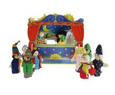CAL FUSTER - Teatro de Madera para Marionetas de Dedo. Medidas: 25x28x20 cm.