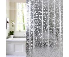 Hbno - Cortinas de baño geométricas modernas e impermeables, Piedra de adoquín., W80xH180cm