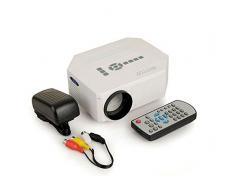 NIUTOP portátil Mini proyector, Mini portátil proyector de alta definición de 1080p, Inicio Cine Teatro Multimedia LED videojuegos Gaming proyector de películas, soporte PC Laptop HDMI VGA SD + USB + entrada de AV, para PS
