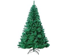 MTOML Árbol de Navidad Verde Artificial de Pino 180cm, para Decoración Navideña, Frondoso con Soporte Metálico, Interior/Exterior