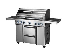 Mr. Gardener Gas barbacoa Jackson, grabadora de 5 + + Brochetas Ahumador Box + cubierta