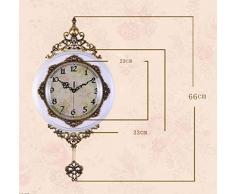nuoyang Reloj De Pared,Salón Europeo De Reloj De Pared Reloj De Pared Reloj De Cuarzo De Madera Maciza Mute Grande Jardín Reloj Retro,A-B