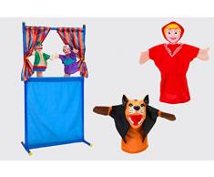 W'TOY- Teatro títeres con 4 Marionetas, 68 x 135 cm (Star 81 37840)