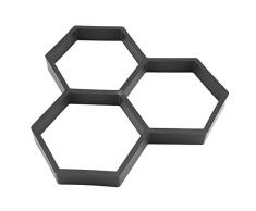 YST DIY Molde de hormigón para encofrado, molde de plástico para hormigón, piedra natural, tiritas de piedra natural, plantilla de adoquines, placas de pisada y jardín terraza césped