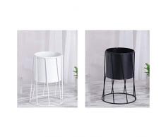 VORCOOL - Macetero con soporte metálico de hierro geométrico para interiores y salones, color negro
