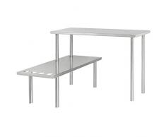 bremermann® estantería de cocina, estantería universal, estante para especias en esquina, acero inoxidable