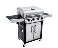 Char-Broil Convective Serie 440S: barbacoa de gas de cuatro quemadores con quemador lateral, acabado en acero inoxidable.