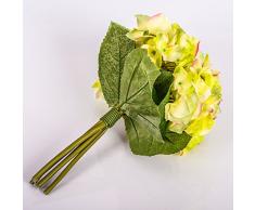 Decorativo ramo KLARA de hortensias, amarillo-verde, 30 cm, Ø 18 cm - Flor sintética / Planta artificial - artplants
