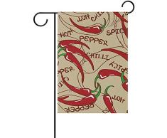 NA Bandera de jardín Especias Red Hot Chilli Peppers Casa Banderas del hogar 12.5 x 18 Pulgadas Bandera de Patio de Bienvenida Decorativa de Vacaciones de Invierno de Doble Cara