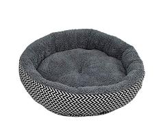 Yililay Invierno Caliente Cama del Perro Ronda Suave del Gatito del Perrito de casa de la Estera del Animal doméstico sofá para Perros pequeños y patrón en Forma de V-S Gris Suministros Perros