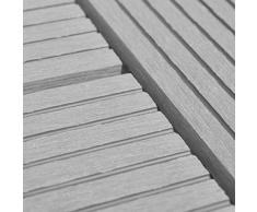 vidaXL 11x Baldosas Patio Terraza de 1 Metro Cuadrado WPC Gris Losetas Jardín