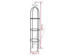 Tidyard 2xArco de Jardin para Plantas en Forma de Torre Soporte de Plantas Arco para Rosas Arco de Flores para Jardín Patio Terraza Hierro Verde Oscuro 38x190cm