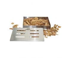 grillart Original BBQ caja de ahumado fabricada 100% en acero inoxidable / Ahumador / Aromabox / Accesorios para parrilla de gas, parrilla de caldera y parrilla de carbón / Dimensiones 21 x 13 x 3.5cm