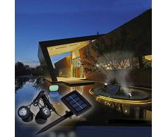 Lixada Foco Lámparas Bajo el Agua Funciona con Energía Solar Sensor de Luz de Super Brillante de 12 LEDs Iluminación de Paisaje para Jardín Piscina Yard Al Aire Libre