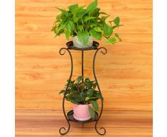 Haunen Estanteria para Macetas 2 Niveles Maceteros Porta Macetas Metal Decorativos Stand para Macetas Exterior Interior Jardín, 60 x 33cm
