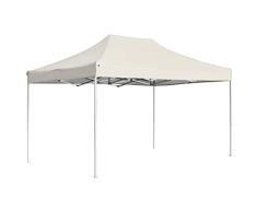 Festnight Cenador para Patio Carpa para Fiestas Carpa Plegable Profesional de Aluminio Crema 4,5x3 m