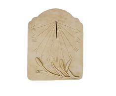 CATART Reloj de Sol en hormigón-Piedra para Pared Exterior Tempus Fugit de 59X38cm. | Reloj de Sol Jardín Vertical de hormigón-Piedra Artificial, Color Marrón