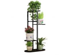 Dittzz Estanteria para Macetas, Soporte Macetas Plantas Metálico, Escalera Estantería Decorativas de Plantas Flores para Decoración Exterior Interior Jardín Baño,45 x 22 x 83cm