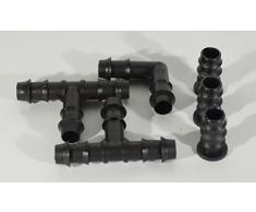 Kit de accesorios para la instalación de un sistema de riego por goteo con peine para 3 filas de plantas