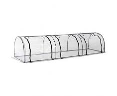 Outsunny Invernadero Caseta 350x100x80cm para Jardín Terraza Cultivo de Plantas Semilla Invernadero de Jardín Vivero Casero Tipo Túnel Marco Acero y PVC