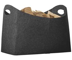 Rubberneck Cesta de leña, fieltro, multiusos, dimensiones 54 x 39 x 30 cm (Antracite)