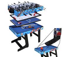 homelikesport Mesa de Juego 5 en 1 para Fútbol Honkey Ping Pong Billar Baloncesto