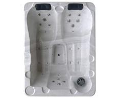 perfect-spa Whirlpool Key West - Jacuzzi (para interior y exterior, para 3 personas), color negro y blanco