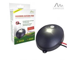 Gardigo 78420 - Repelente Ultrasonidos Ahuyentador Ultrasónico contra Animales Salvajes, Comadrejas, Martas, Roedores; Se Conecta a la Batería del Coche de 12 - 24 V