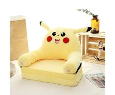 HIL Sofá De Felpa Bikachu Gatito Juguetes para Niños Sofá Plegable Juguetes para Niños Sofá Silla De Aprendizaje Suave Comodo La Creatividad Regalo De Cumpleaños,Amarillo