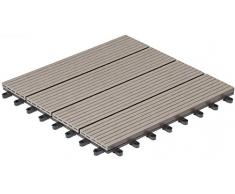 Gartenfreude Baldosas de Patio Marca 4600-1004-003 WPC Conjunto de 6 Aprox. 0,54 m2, 30 x 30 cm, Perfil Hueco, Gris Claro