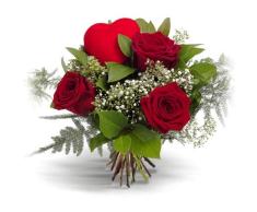 Ramo 3 rosas rojas - Flores naturales a domicilio en 24h - Flores frescas - Regalo ENAMORADOS día de San Valentín