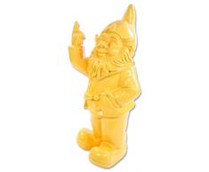 Enano de jardín, frecher - Figura de enanito de jardín Muestra corte de mangas Resina para Jardín y Casa, Amarillo - Aprox. 6 cm x 4 cm x 10 cm