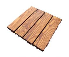 JIAJUAN Baldosas Jardin Madera Al Aire Libre Patio Adoquines Enclavamiento Cubierta Piso Azulejos, 30x30 Cm, 1Pieza, 9 Pieza,11 Piezas, 12 Pieza,22 Piezas, 33 Piezas (Color : Natural, Size : 1pcs)