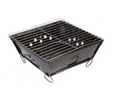 BBQ 8108145 Barbacoa Plegable de Acero Negro 28 x 28 x 2 cm