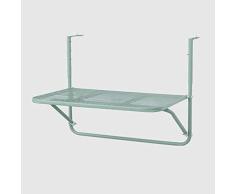smzzz Mejoras para el hogar Diseño de Muebles Balcón Estante de Hierro Forjado Barandilla Creativa Colgante Plegable Alféizar de la Ventana Bastidor de Almacenamiento de Flores Pequeña Mesa