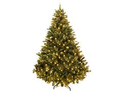 YOUKE Árbol de Navidad Artificial Árbol Pino Decoración Navideña Soporte Metálico Árboles，with UL-Certified Transformer (1700Tips,420Lights,2.25M)