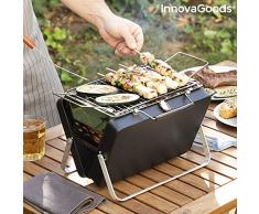 InnovaGoods Maletín Barbacoa de Carbón Portátil y Plegable Handy·Q - Picnic, Negro