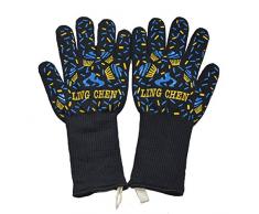 Ywlanlantrading Guante Guantes de BBQ-BBQ a Prueba de Calor Extremo Mitón de Horno, diseñado para cocinar, Cocina, Chimenea, Asar a la Parrilla (Size : L(13 in), UnitCount : 1 Pairs)