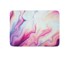 Alfombras de baño Alfombras de baño Alfombrilla de puerta para exterior / interior Pintura de losa de ágata veteada abstracta Efecto de marmoleado líquido Rosa pastel Macro Líneas onduladas Decoració