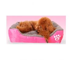 Yihya Lavable Lindo Cuadrado Rosa Suave Calentar Mascotas Pet Perros Casa Choza Cachorro Gato Cama Doggy Doghouse Cojín Basket (Tamaño Mediano: 58 * 45 * 14cm)